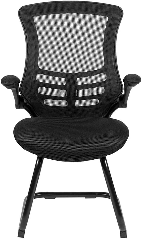 Flash Furniture Kelista Black Mesh Sled Base Side Reception Chair - Image 6