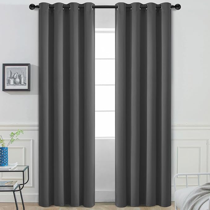 Yakamok Room Darkening Curtains 52x90 inch Length Charcoal Grey-Living Room | 2 by Yakamok