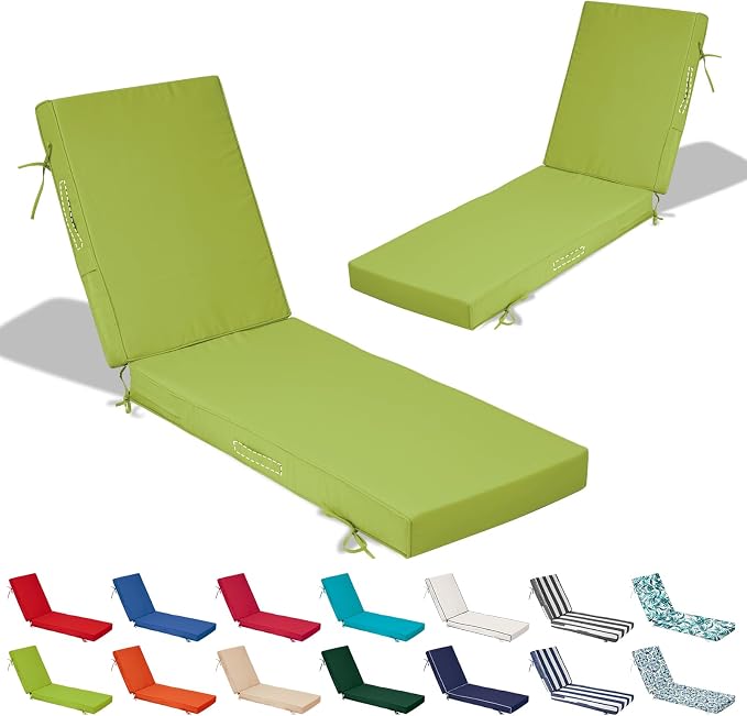 72x21x4in Lounge Cushions for Outdoor Furniture, Outdoor Lounge Chair Cushions by Odsiikly