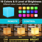 20-in LED Cube Chair, Dimmable RGB Color Changing Light Cubes w/Remote - Image 8