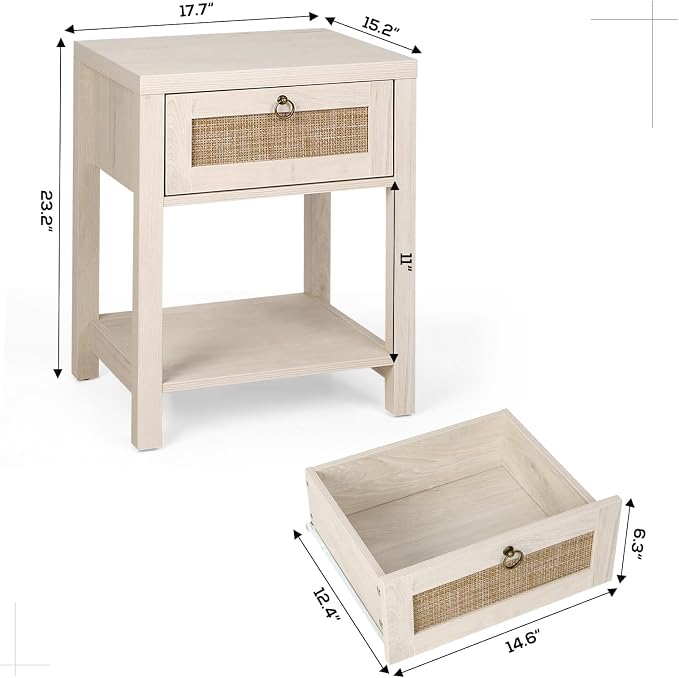 VOWNER Rattan Nightstands Set of 2 - Image 3