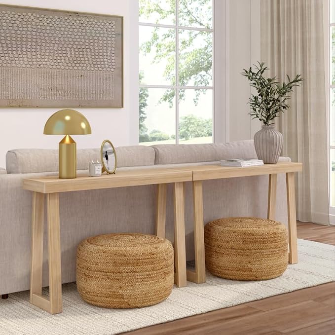 Plank+Beam Solid Wood Console Table, 46 Inch, Sofa Table, Narrow Entryway Table - Image 3