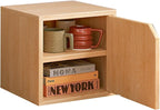 Versatile wooden storage cabinet, space-saving modular organizer by Unknown