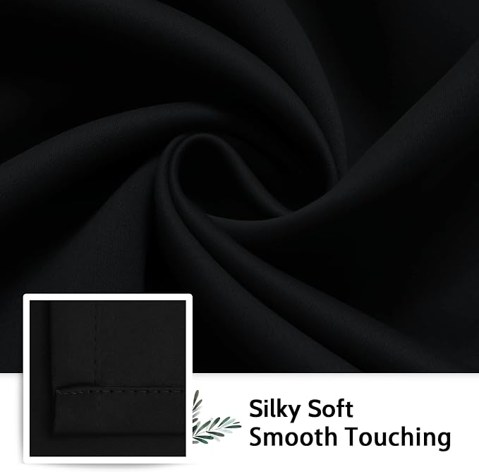 SimpleHome Black 100% Blackout Curtains Room Darkening Living Room 96 Inch | - Image 7