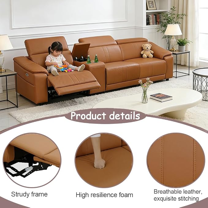 Power Recliner Sofa Set, Reclining Sectional Sofa Couch - Image 5