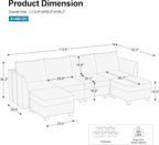 Belffin Modular Sectional Sofa U Shaped Couch - Image 2