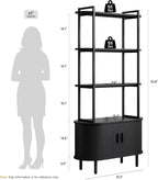 ONBRILL 71" Tall Bookshelf, 4-Tier Book Shelf - Image 2