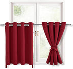 RV Blackout Curtains for Bedroom, 52 x 30 Inches Long Christmas Red | Thermal by Hiasan