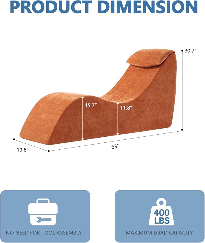 Yoga Chair Lounge for Adult, Yoga Lounge Chair，Ergonomic Chaise Lounge Chair - Image 2