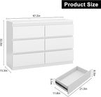 Jocoevol White 6 Drawer Dresser - Image 2
