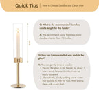 Gold Hurricane Candle Holders Set of 3, Tall Metal & Windproof Glass Taper - Image 8