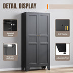 Yizosh Metal Pantry Cabinet, Tall Kitchen Pantry Storage Cabinet - Image 4