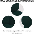 PureFit Stretch Couch Covers for Sofa Large Sofa Slipcovers Deep Teal | 1-Piece - Image 3