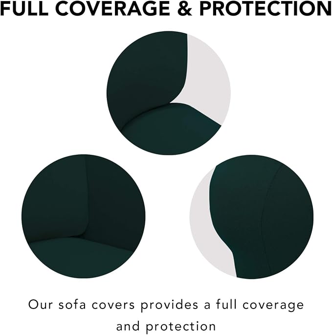 PureFit Stretch Couch Covers for Sofa Large Sofa Slipcovers Deep Teal | 1-Piece - Image 3
