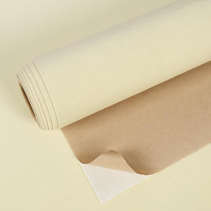 VEELIKE Cream Velvet Fabric Roll Self Adhesive Soft Felt Drawer Liner by VEELIKE