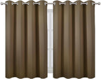 Brown Thermal Blackout Curtains/52 x 45 Inch/Set of 2 Panels Room Darkening - Image 2