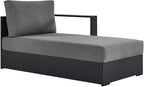 Modway Tahoe Powder-Coated Aluminum Outdoor Chaise Lounge in Gray Charcoal - Image 3