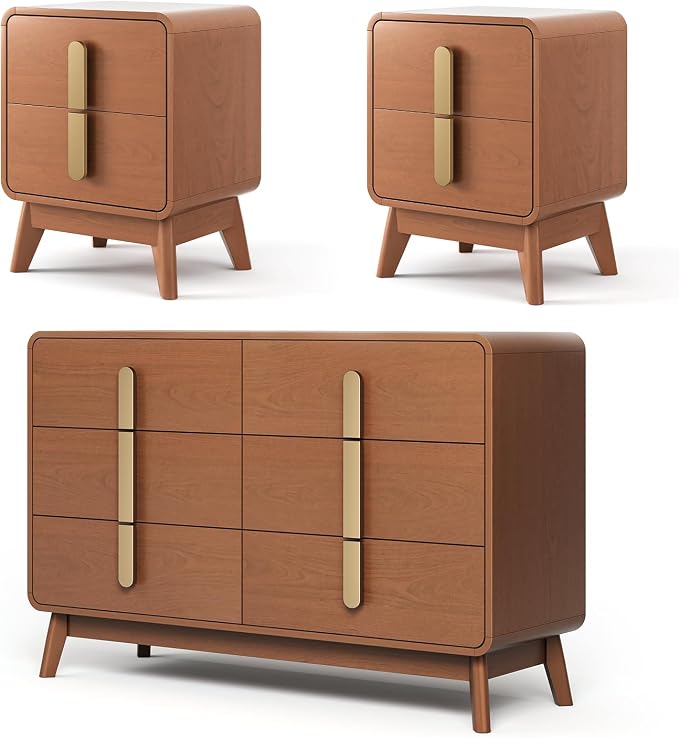 JOINICE Night Stand Set 2, Mid Century Modern Bedside Table - Image 8