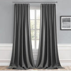 MIULEE Grey Back Tab Blackout Curtains 52x102 Inch Long 2 Panels Set | Rod - Image 9