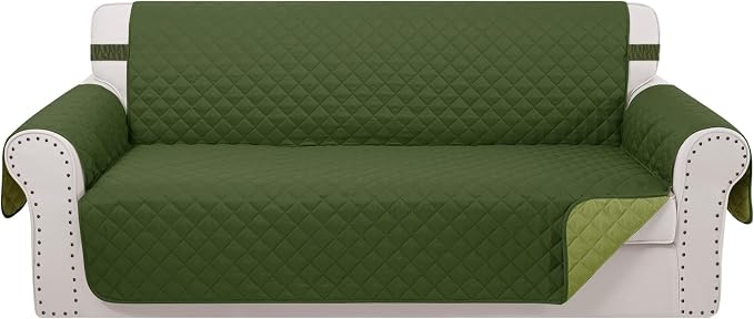 Reversible Oversized Sofa Covers, XL Sofa, Huntergreen/Sage | Couch Cover by LuxshareHome