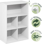 Furinno Cubicle Book Shelf, 5-Cube Bookshelf, Extra Thick Frame Cube Storage - Image 5