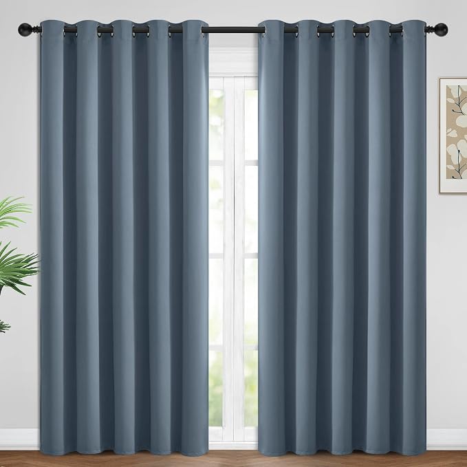 Yakamok Room Darkening Curtains 62x96 inch Length Stone Blue-Living Room | 2 by Yakamok