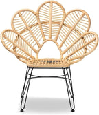 Maykoosh Bohemian Natural Brown Vintage Vogue and Black Metal Accent Chair - Image 4