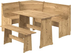 Furniture Dash Solid Wood Corner Dining Set 64.8" W x 19.9" D x 33.4" H- - Image 2