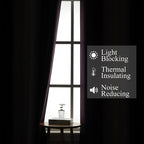 Black and Purple Ombre Blackout Curtains 54 Inch Length | Room Darkening - Image 3