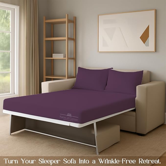 Sleeper Sofa Bed Sheet, 100% Cotton 400 Thread Count, 4 Piece Set, Deep Pocket - Image 7
