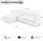 Waterproof Cloud Sectional Sofa, 114.2" Large L Shape Stain Resistant Modular - Image 2