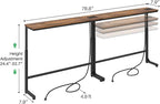 Kitstorack 2-Pack Rustic Brown Console Table, 7.9" Deep Panel, Adjustable - Image 3