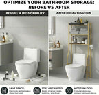 GloTika 3-Tier Over Toilet Storage - 150lb Total Capacity Metal Bathroom - Image 7
