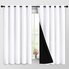 Yakamok Pure White 100% Blackout Curtains 63 Inches Long 62" Wide 2 Panel | by Yakamok
