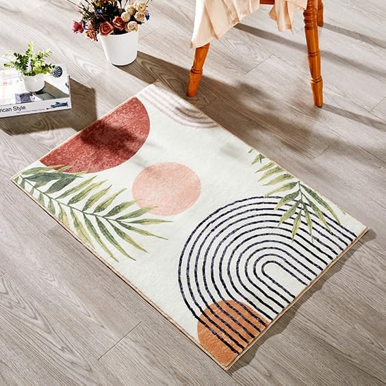 RoomTalks Boho Cute Bathroom Rugs Bath Mat Non Slip Washable, Modern Abstract by RoomTalks