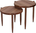 Leick Home Redonda Bay Side Tables 2 Pack, Natural Jequitiba, Small Table 21.6 by LeickFurniture