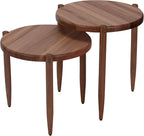 Leick Home Redonda Bay Side Tables 2 Pack, Natural Jequitiba, Small Table 21.6 by LeickFurniture