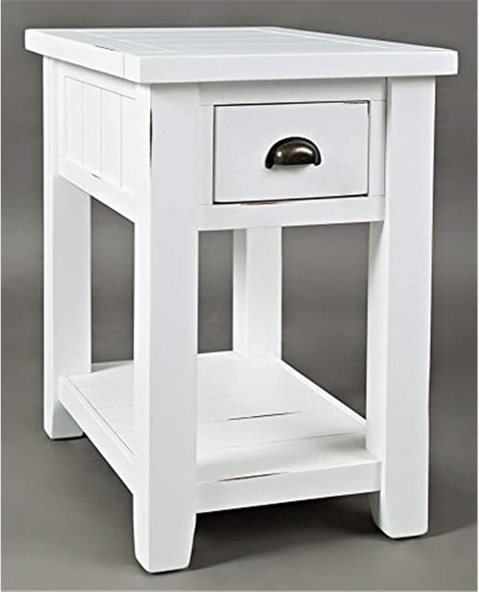 Jofran Artisan's Craft Farmhouse Solid Acacia Chairside End Table, Weathered by Jofran+Inc.
