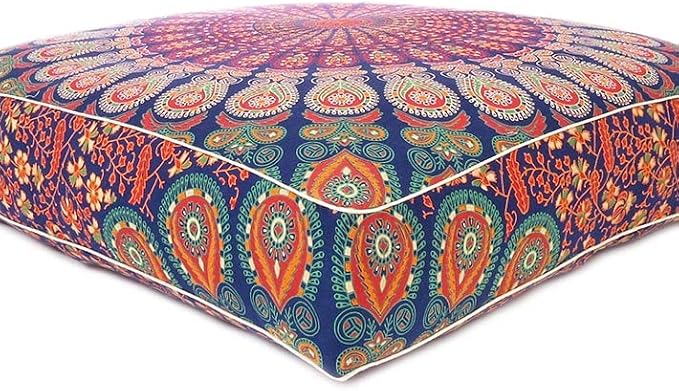 Mandala Floor Pillow Cover Meditation Cushion Seating Throw Hippie Round - Image 3