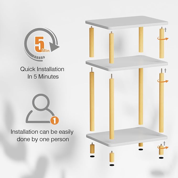 Apicizon 3 Tier Nightstand, End Table - Image 7