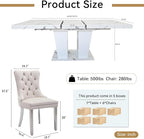 Henf 7 Pieces Faux Marble Dining Table Set - Image 7