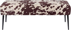 DUHOME Velvet Bench Ottoman, Upholstered Bedroom Benches Cow Print End of Bed - Image 6