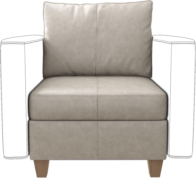 EASE MOOSE Middle Module Seat for Modular Sofa, Faux Leather Armless Chair - Image 3