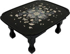 February Mountain Mother of Pearl Folding Table Handmade Bedroom Table by FebruaryMountain