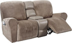 H.VERSAILTEX Velvet Stretch Recliner Couch Covers 6-Pieces Recliner Loveseat by HVERSAILTEX