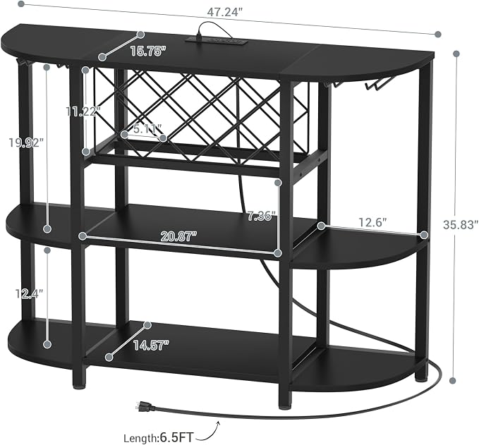 Unikito 4-Tier Metal Coffee Bar Cabinet - Image 3
