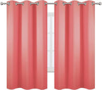 Coral Blackout Curtains 42 x 63 Inch Length/Set of 2 Curtain Panels/Thermal - Image 2