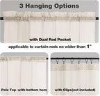 Chyhomenyc Cream Extra Long Sheer Curtains 108 Inches Long 2 Panels | Light - Image 5