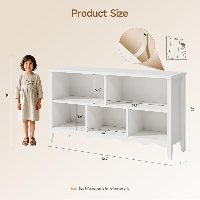 ONBRILL Montessori Shelf, 5 Cube Toy Storage Organizer - Image 2