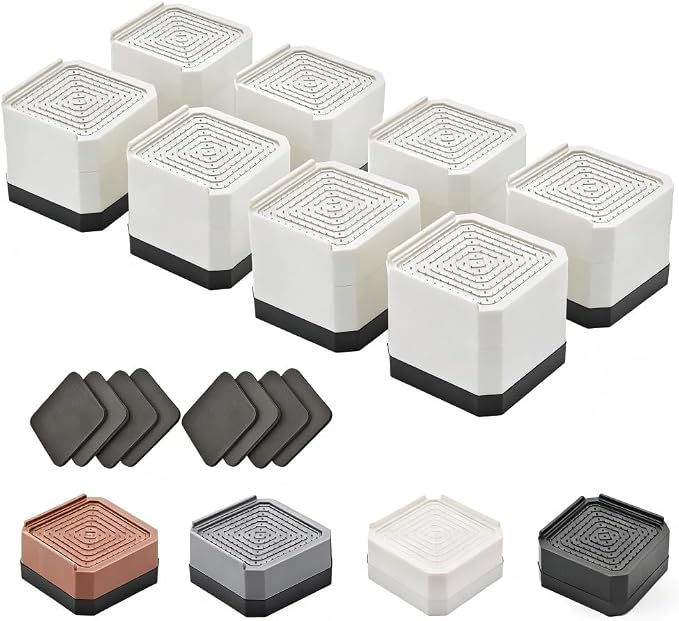 EclatBain Bed Risers Furniture Risers Heavy-Duty Rectangular Adjustable Block 8 by Unknown